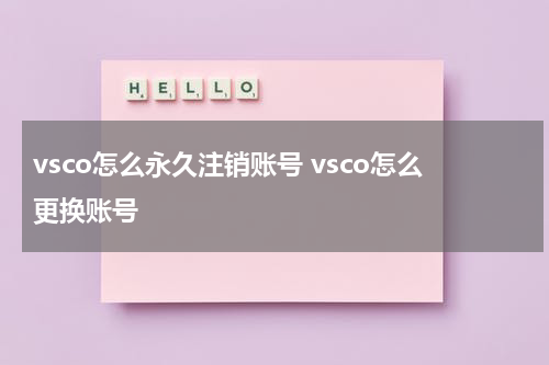 vsco怎么永久注销账号 vsco怎么更换账号